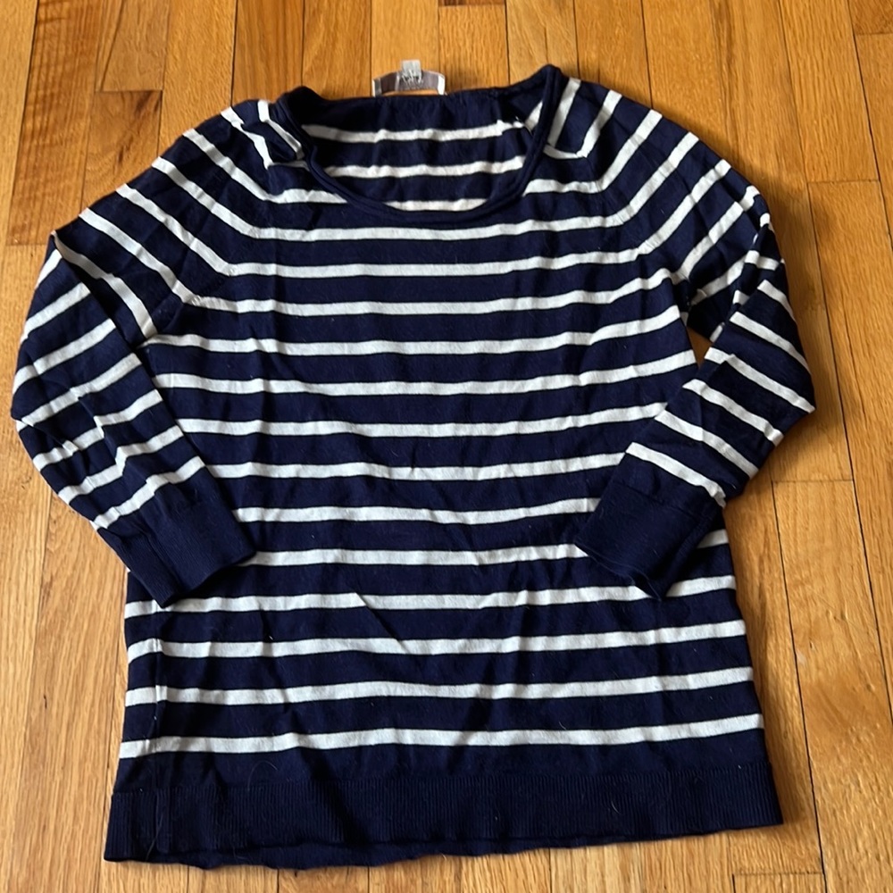 Loft lightweight knit sweater top stripe
